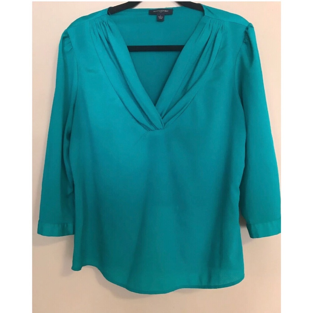 Banana Republic 3/4 Sleeve Blouse - Emerald Green